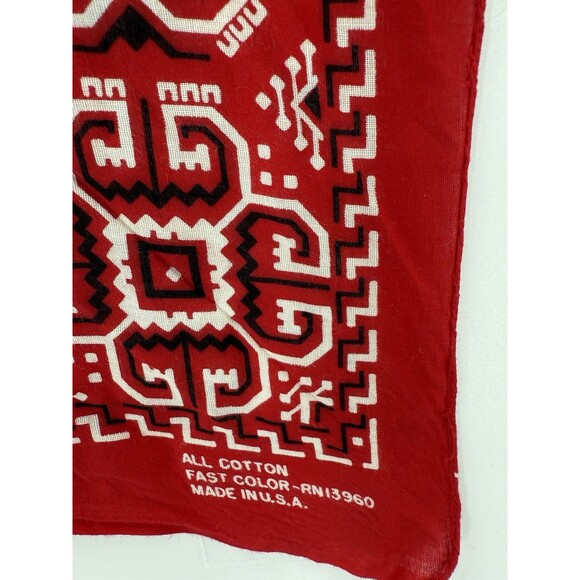 Vintage Color Fast 100% Cotton Bandana Red USA Made Handkerchief Rockabilly - Picture 1 of 7